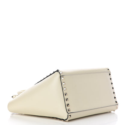Valentino Garavani Vitello Small Rockstud Double Handle Tote Ivory 4 of 12
