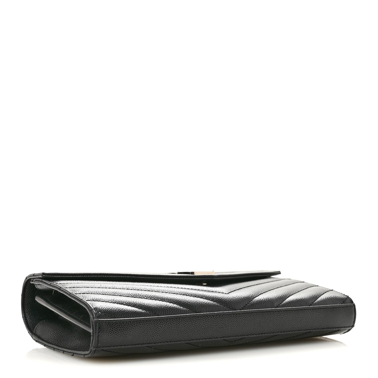 Grain De Poudre Matelasse Chevron Monogram Chain Wallet Black