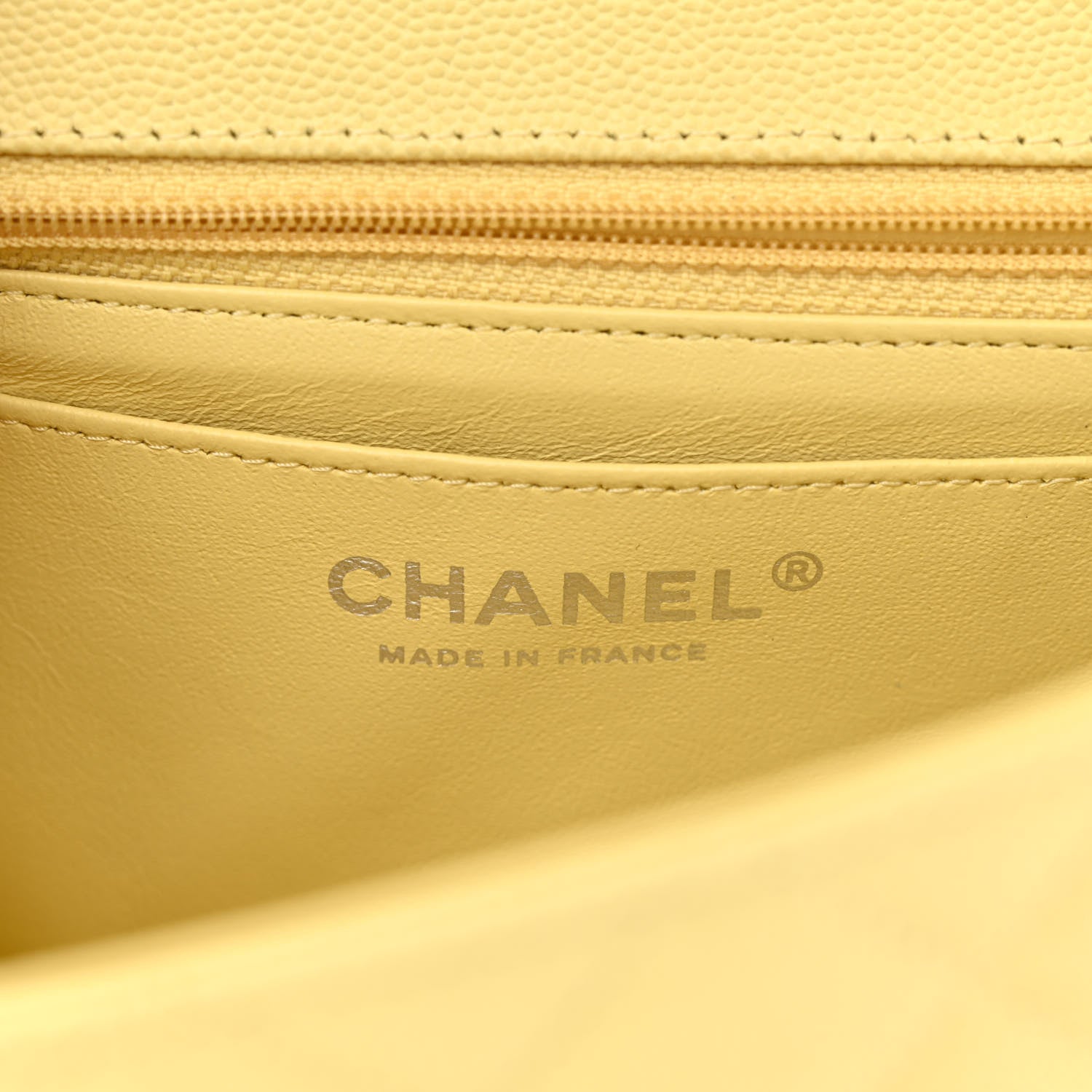Chanel Caviar Quilted Mini Rectangular Flap Light Yellow 6 of 11