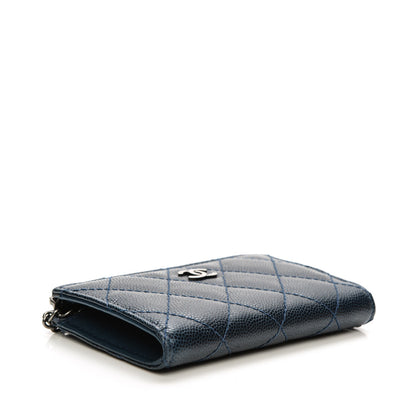 Chanel Caviar Quilted Key Holder Case Navy 4 of 8
