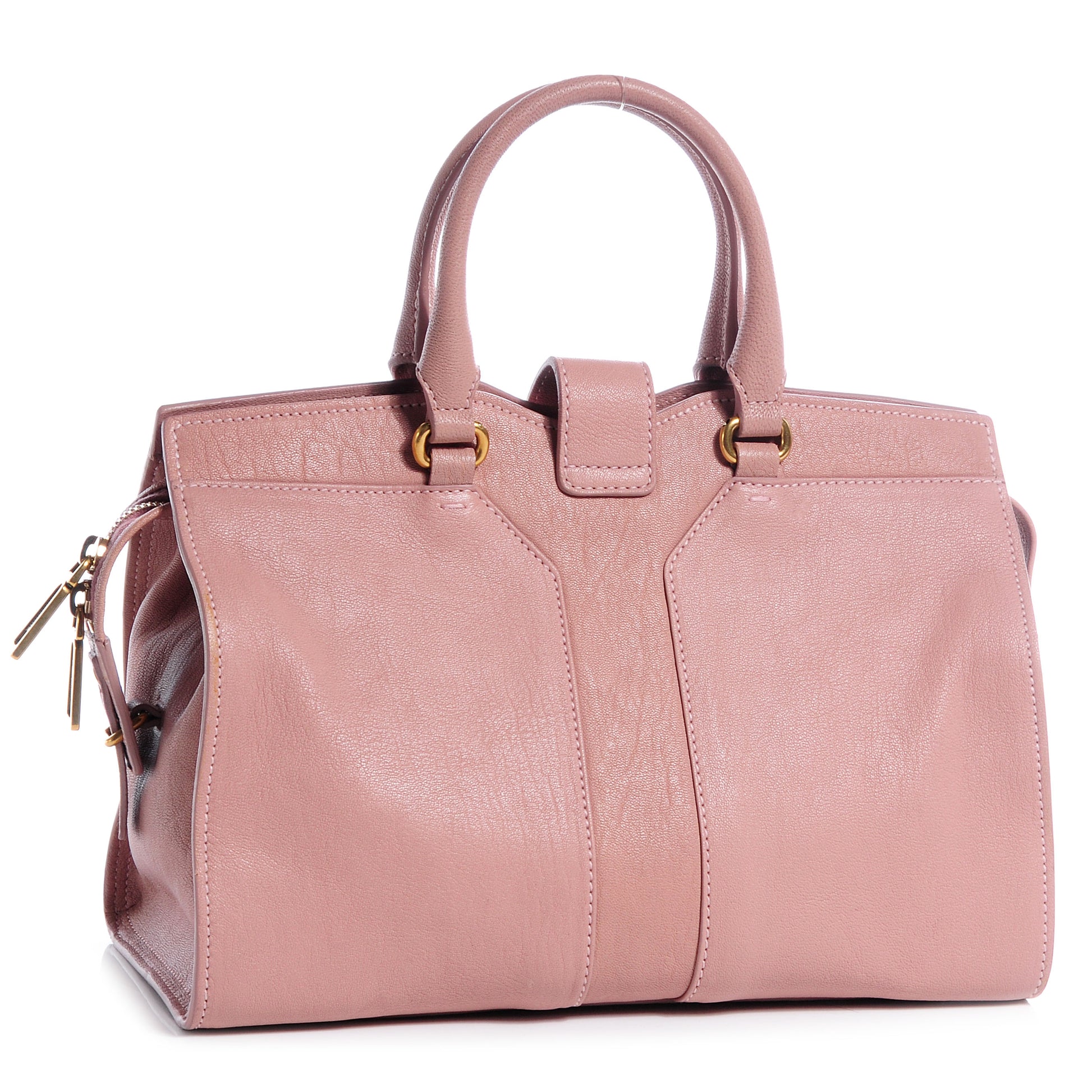 Saint Laurent Sheepskin Leather Mini Cabas ChYc Bag Pink 3 of 9