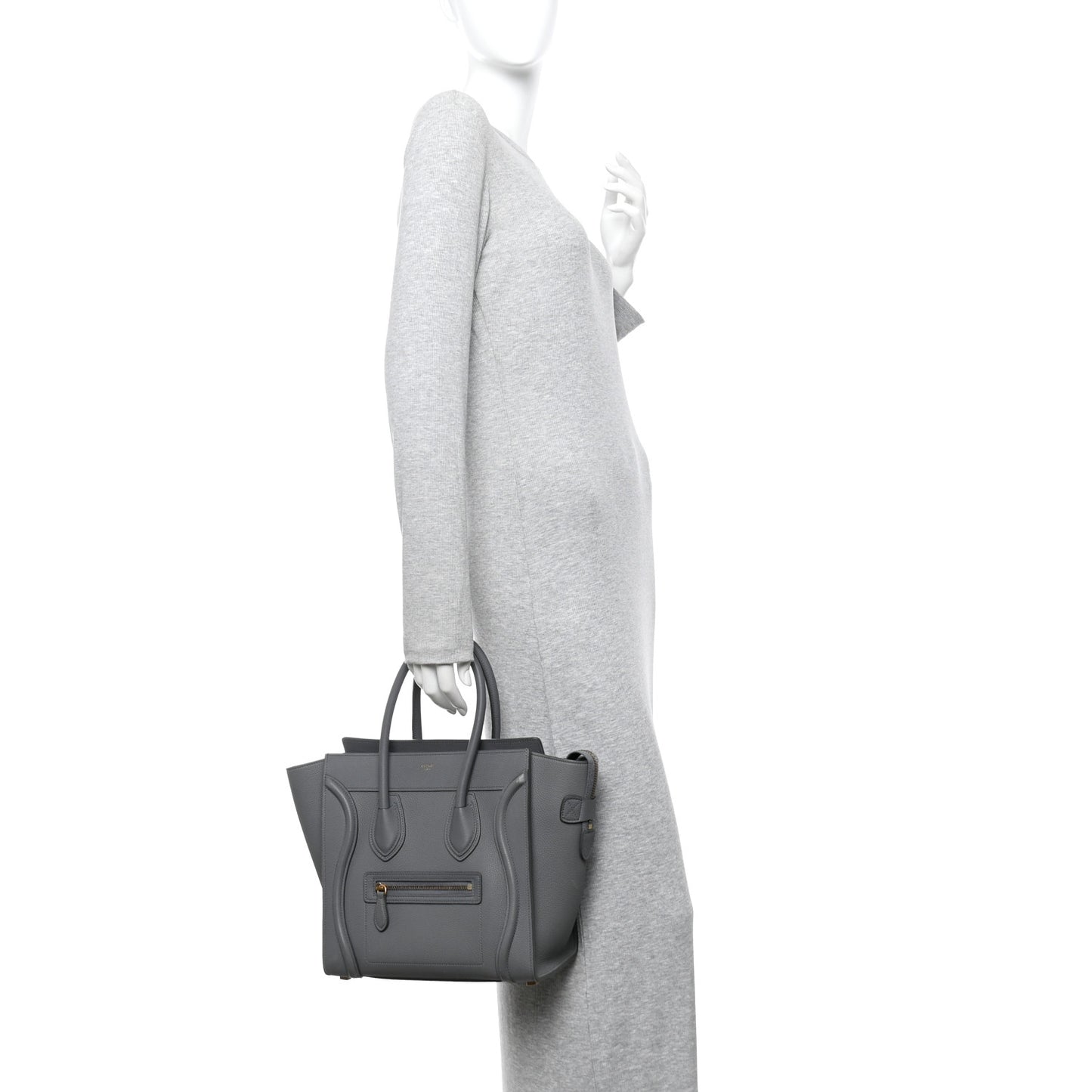 Baby Drummed Calfskin Micro Luggage Kohl