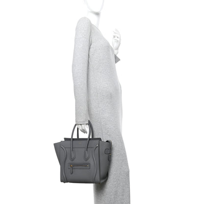 Celine Baby Drummed Calfskin Micro Luggage Kohl 2 of 16