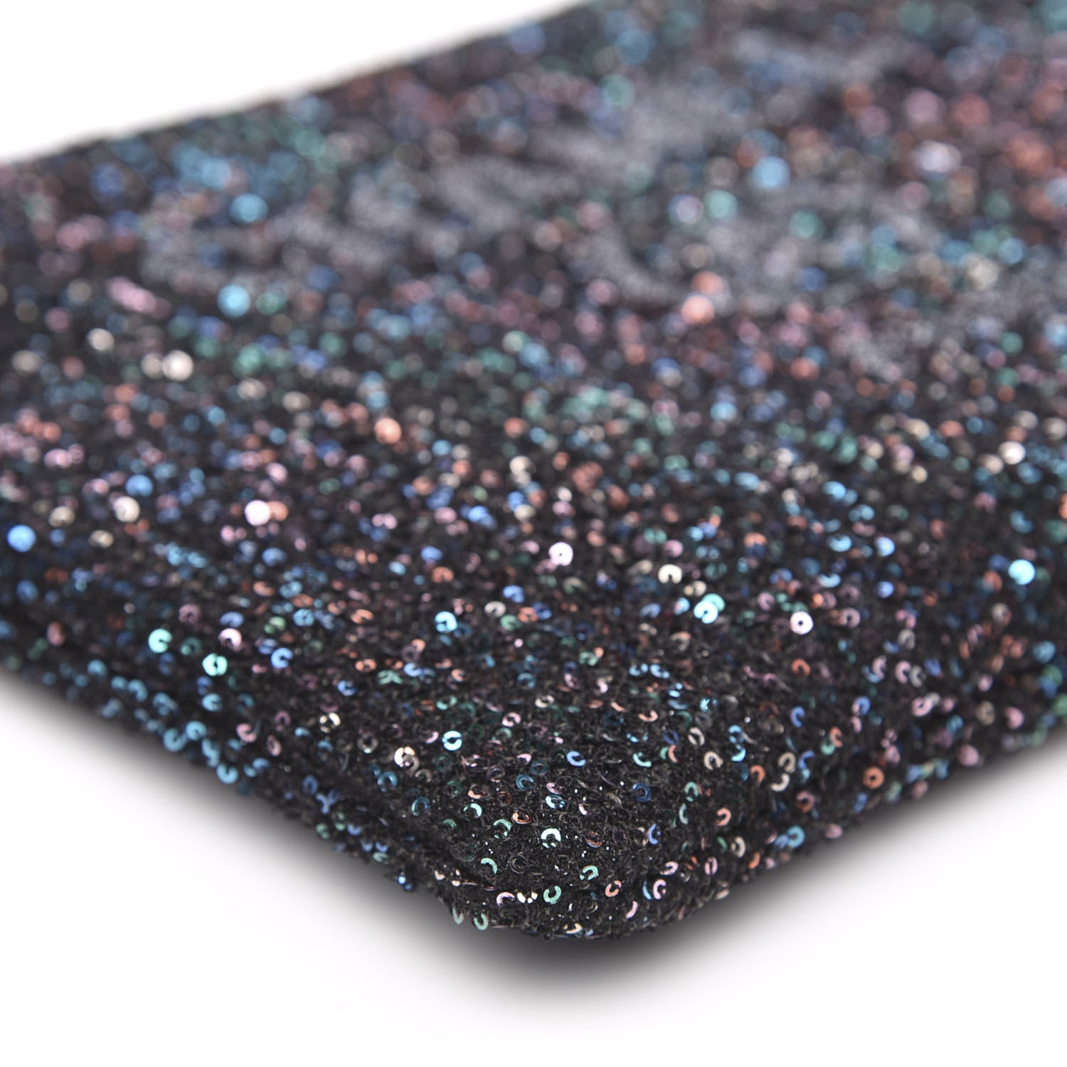 Chanel Canvas Sequin Medium Deauville Cosmetic Pouch Black 9 of 13