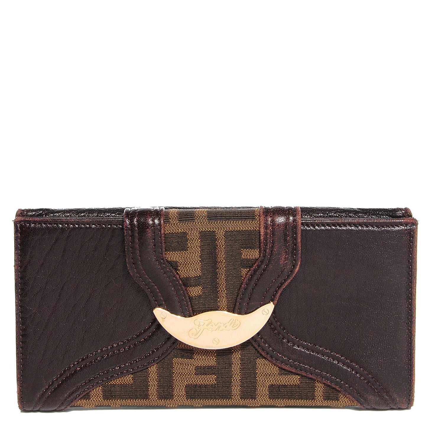 Zucca Nappa Nuvolata Vitello Tortuga Spy Continental Wallet Tobacco Moro