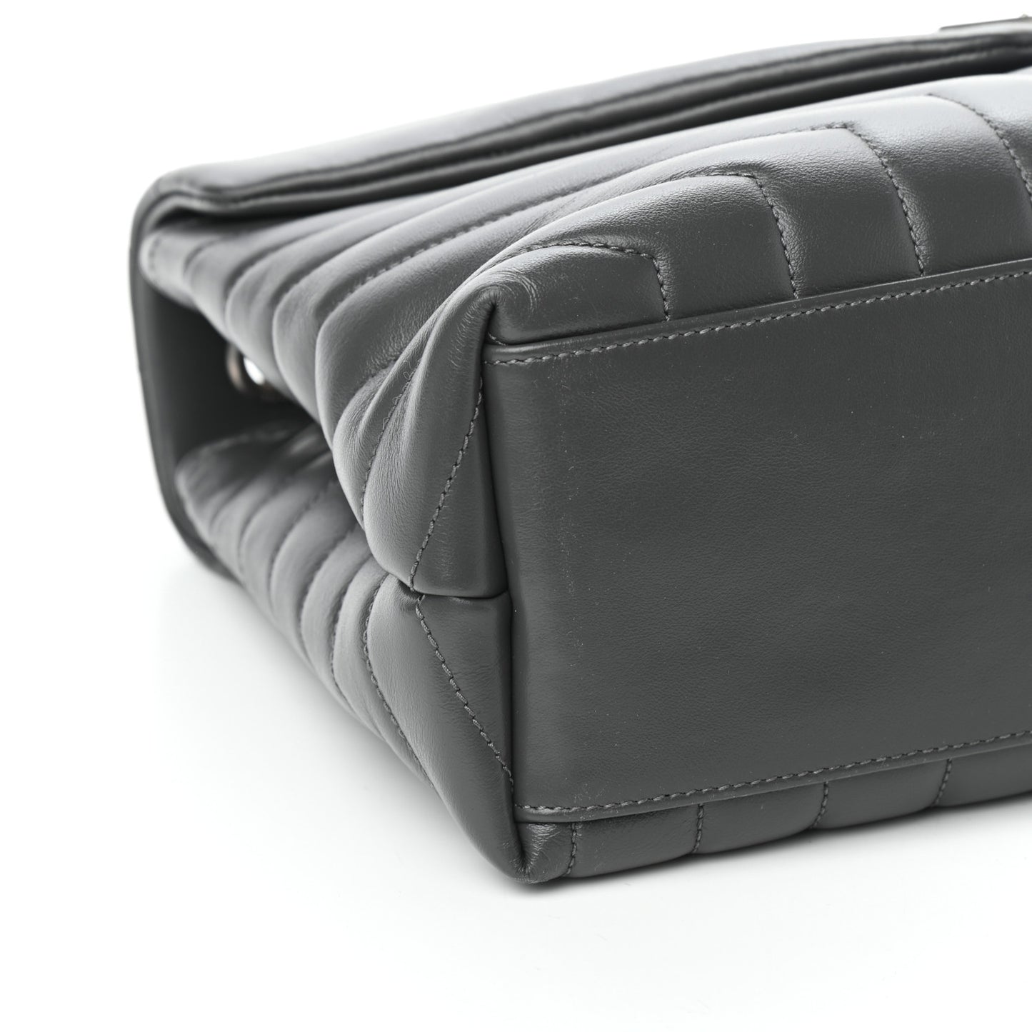 Calfskin Y Quilted Monogram Medium Loulou Chain Satchel Asphalt