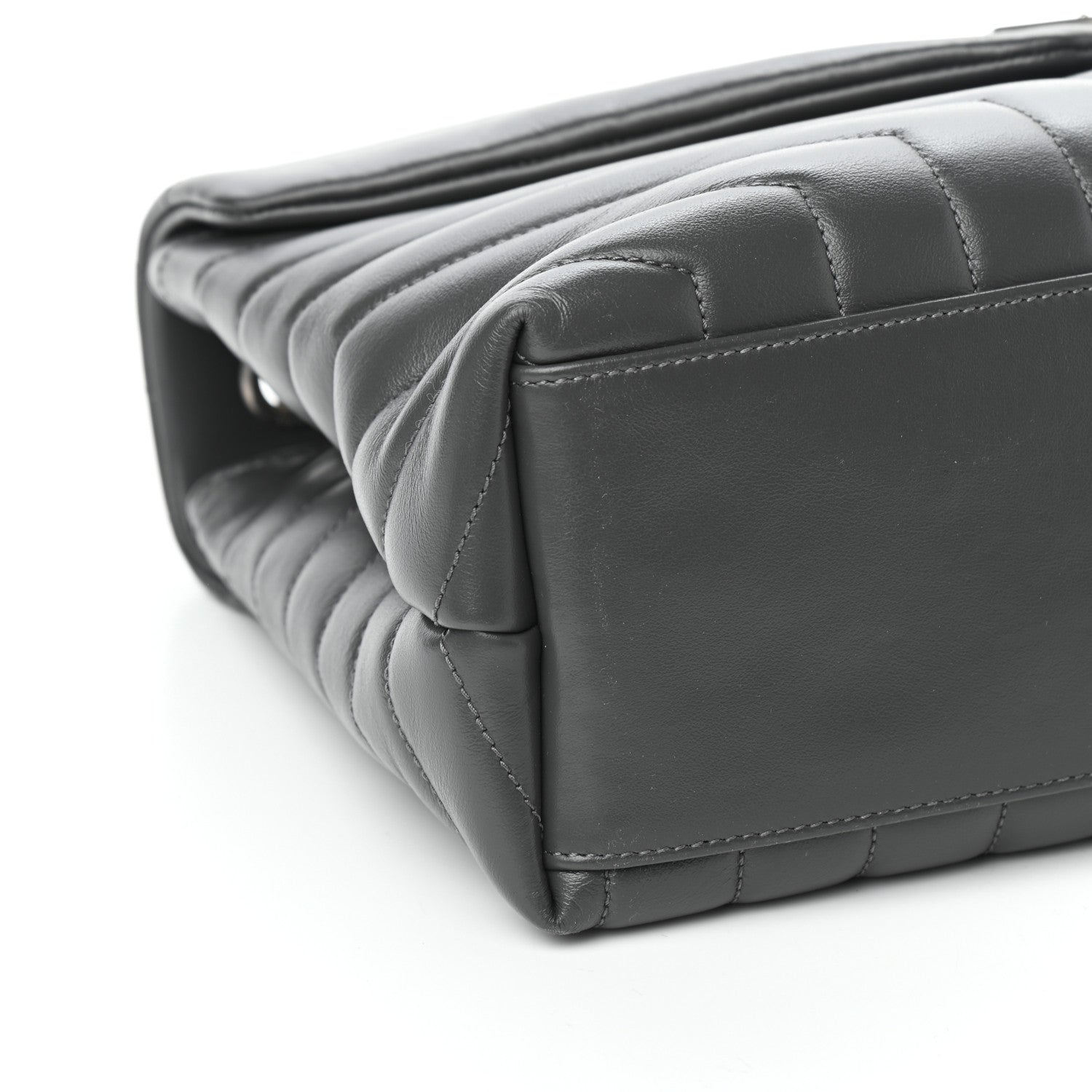 Saint Laurent Calfskin Y Quilted Monogram Medium Loulou Chain Satchel Asphalt 8 of 10