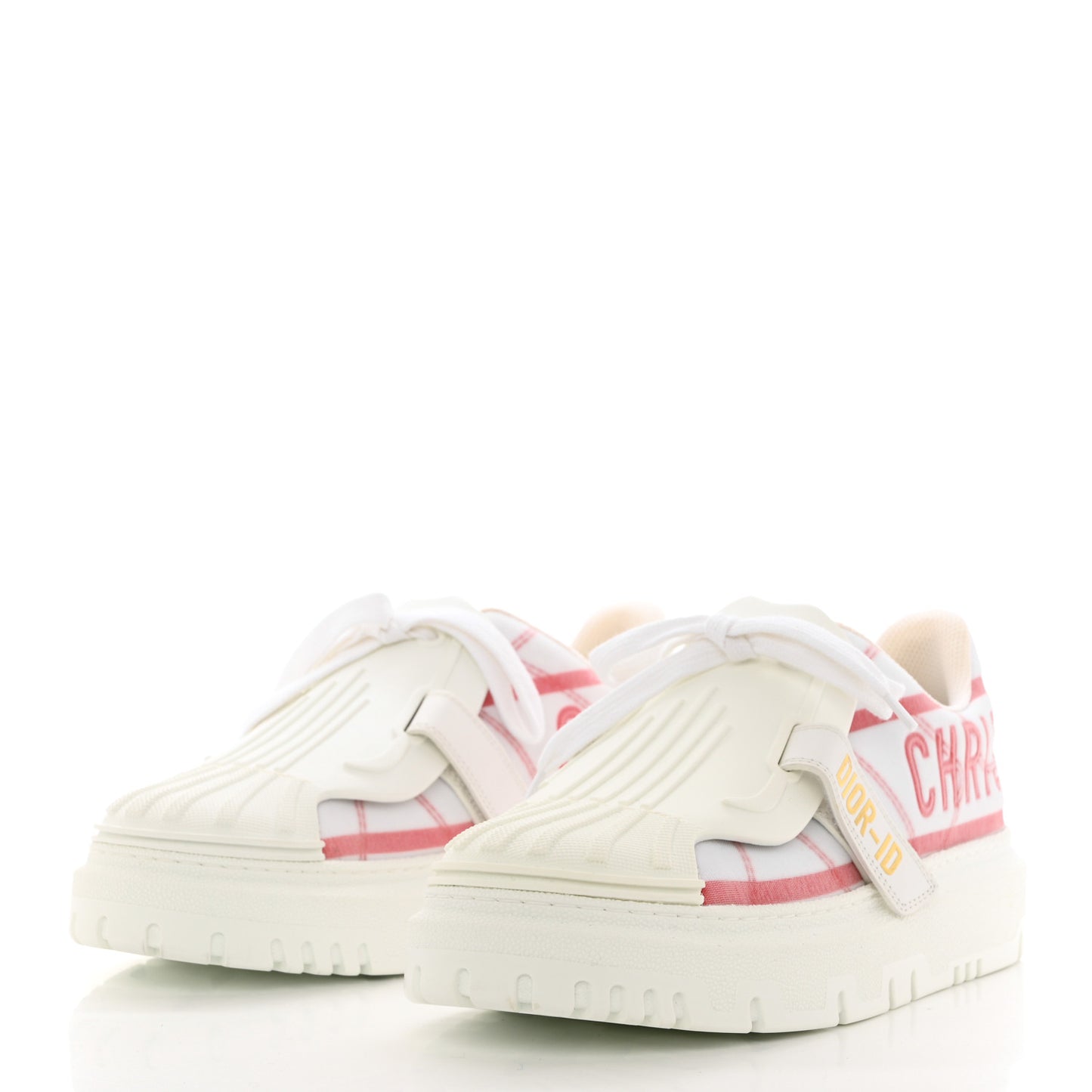 Nylon Mesh Dior-ID Platform Sneakers 37.5 White Pink
