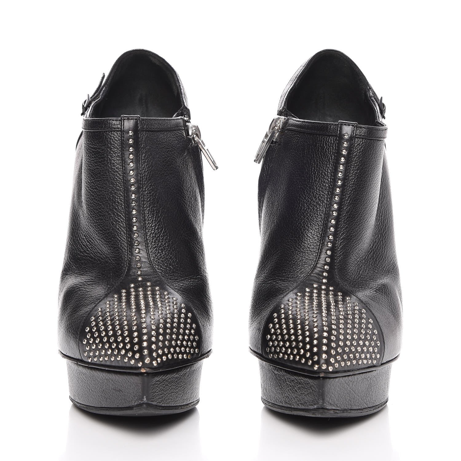 Saint Laurent Calfskin Studded Janis 105 Boots 36 Black 2 of 15
