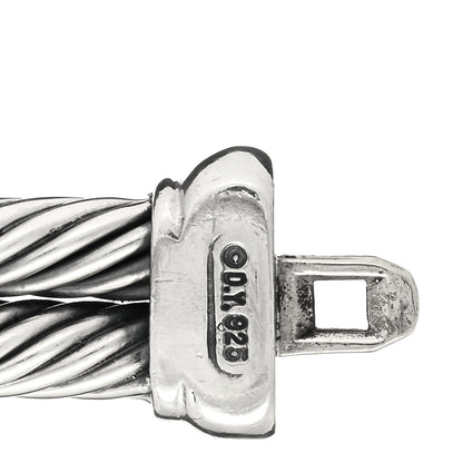 David Yurman Sterling Silver Diamond Double Cable Albion Bangle Bracelet 3 of 3