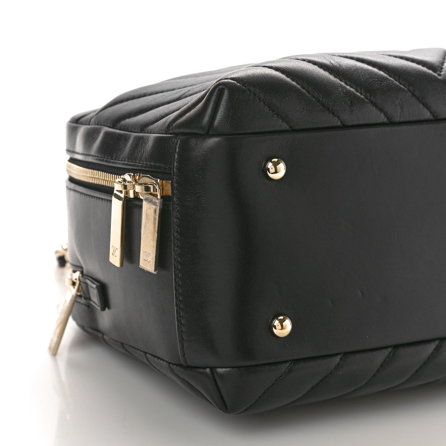 Chanel Lambskin Chevron Quilted Small Trendy CC Bowling Bag Black 9 of 10