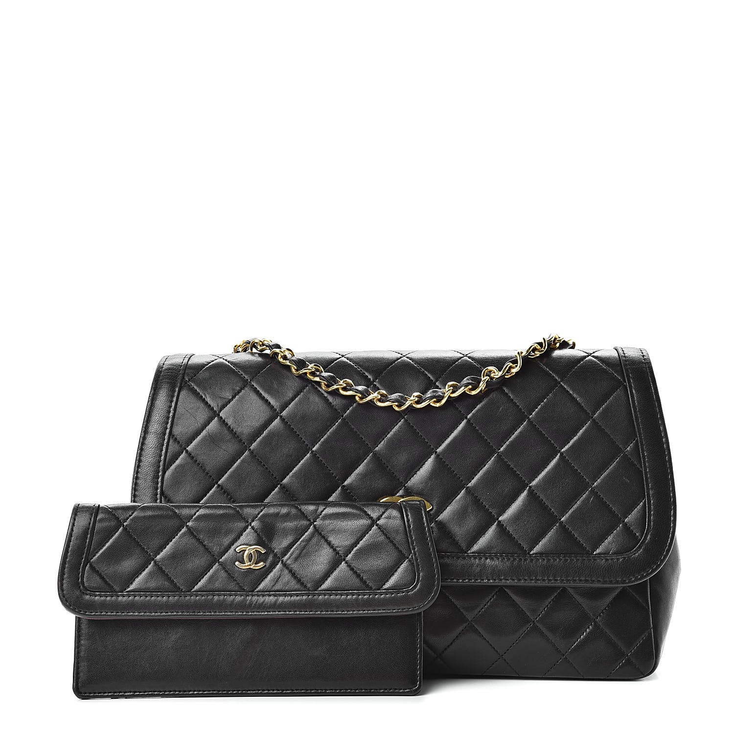 Chanel Lambskin Quilted Medium Single Flap Black 1 of 17
