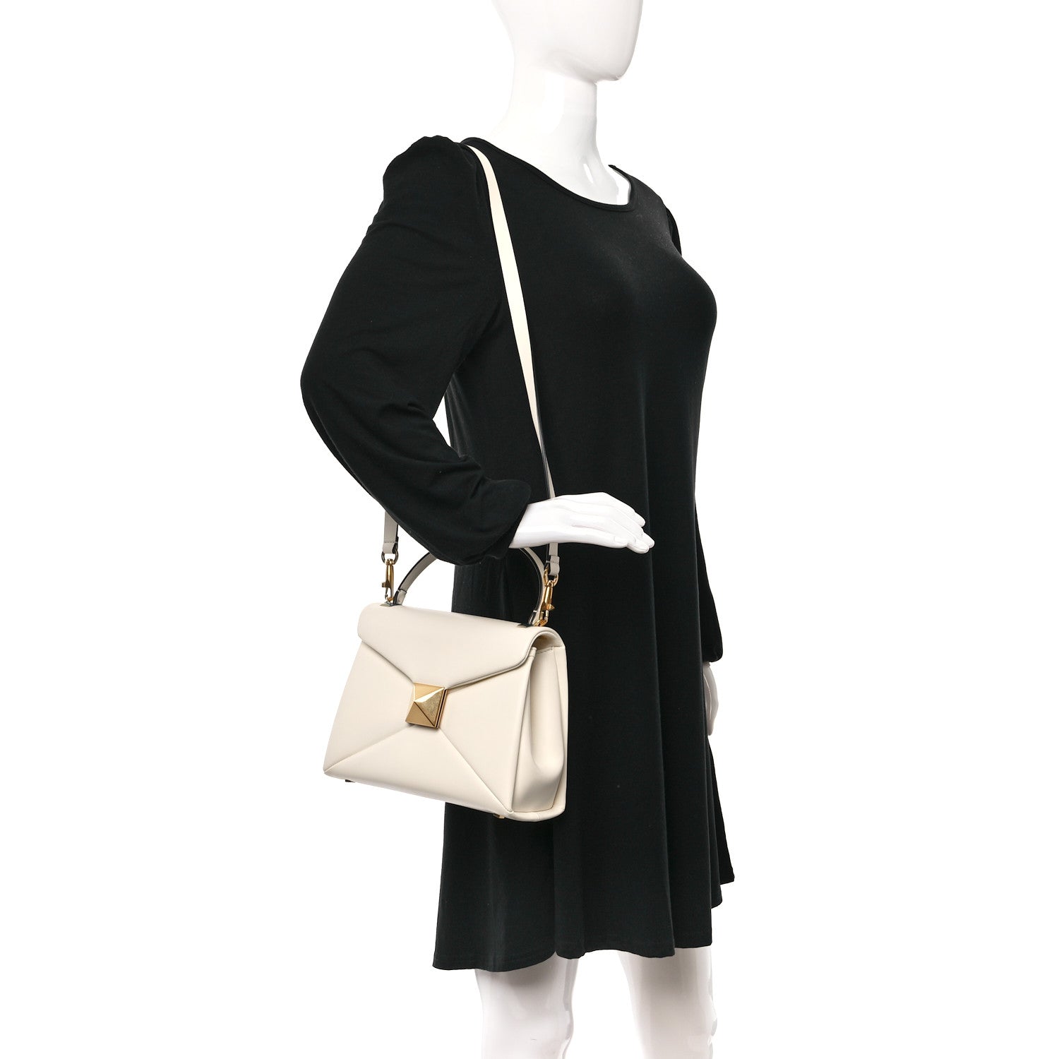 Valentino Garavani Nappa Small One Stud Top Handle Bag Ivory 2 of 9