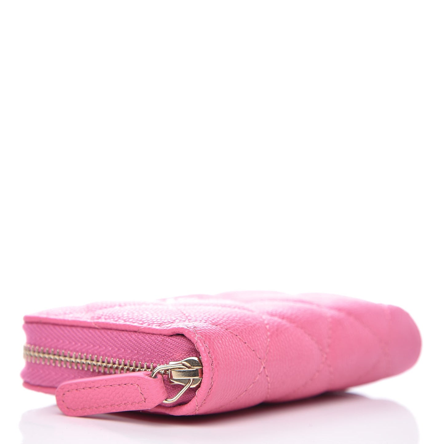 Caviar Quilted Zip Coin Purse Pink