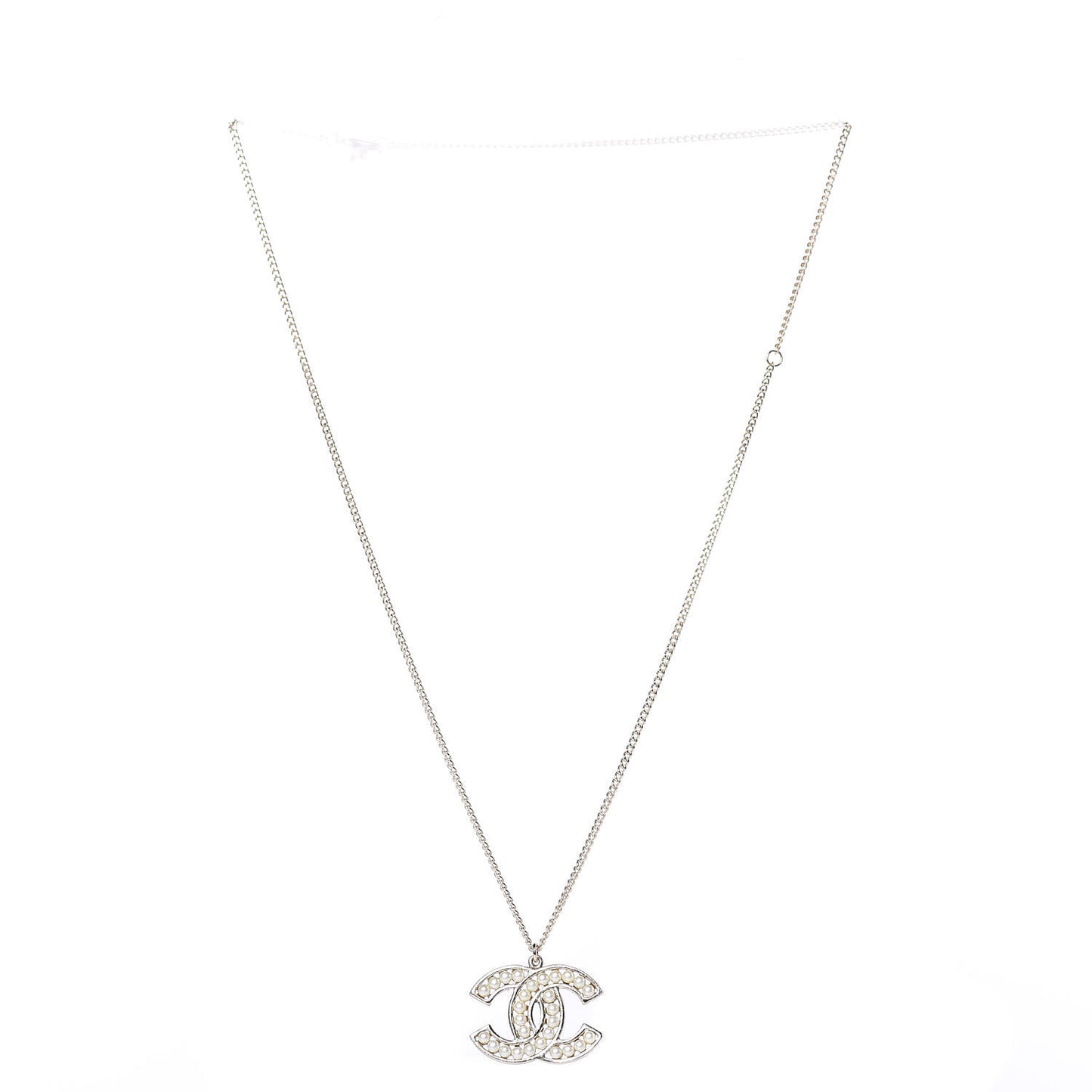 Pearl CC Pendant Necklace Light Gold