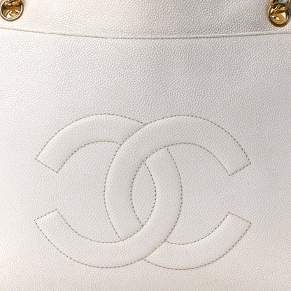 Chanel Caviar Flap Shoulder Bag White 9 of 11
