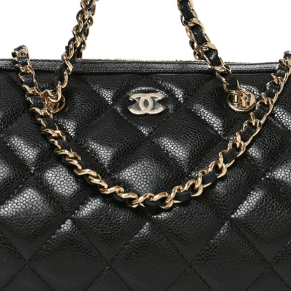 Chanel Caviar Quilted Barrel Clutch With Chain  Black 8 of 11