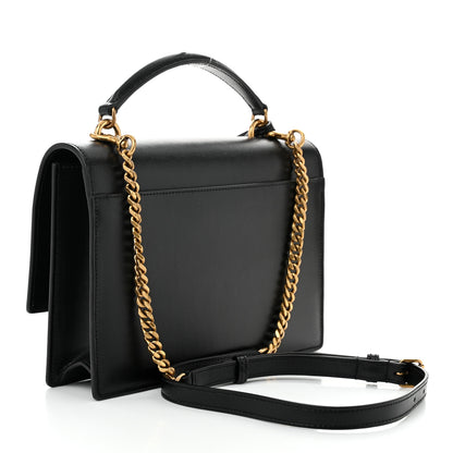 Saint Laurent Smooth Calfskin Medium Monogram Sunset Satchel Black 3 of 10