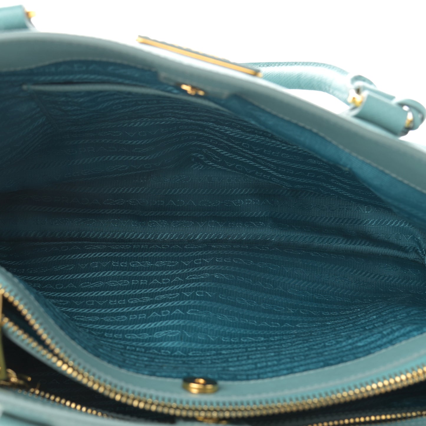 Saffiano Medium Galleria Double Zip Tote Turchese