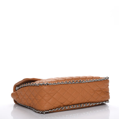 Chanel Washed Lambskin Quilted Maxi Chain Around Flap Dark Beige 4 of 7