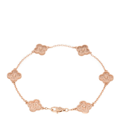Van Cleef & Arpels 18K Rose Gold 6 Motifs Sweet Alhambra Bracelet 2 of 4