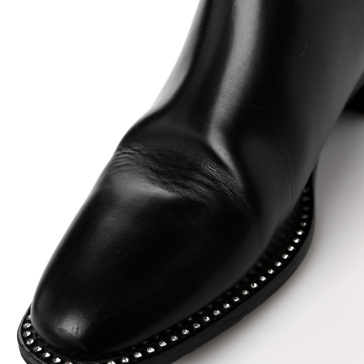 Christian Dior Glazed Calfskin Crystal Tomboy Ankle Boots 36.5 Black 8 of 8