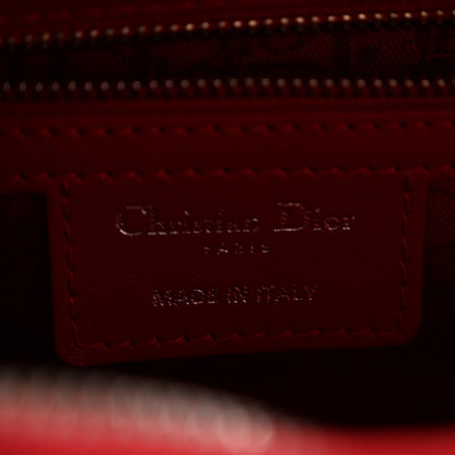 Christian Dior Lambskin Cannage Medium Lady Dior Red 6 of 14