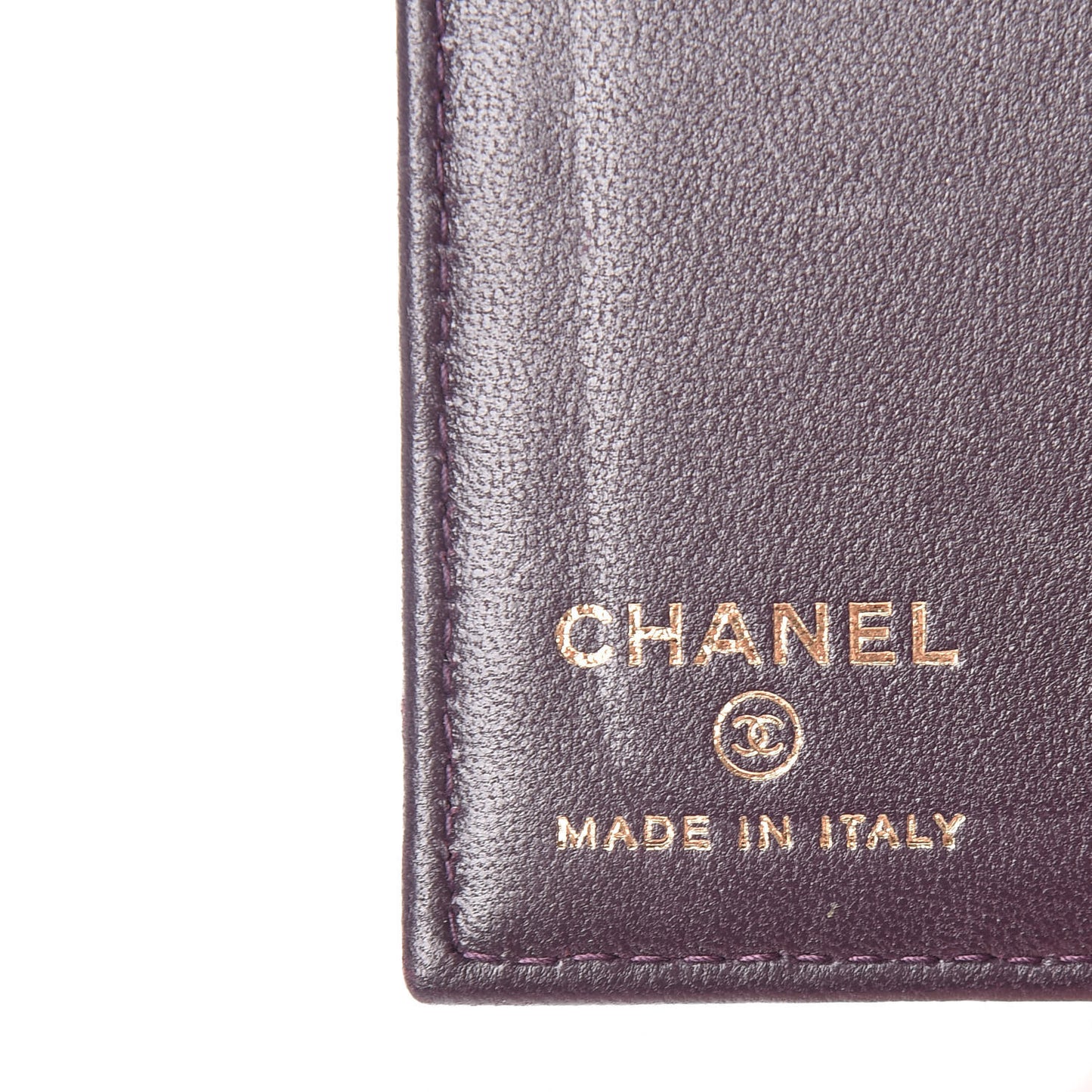 Lambskin Quilted Card Holder Wallet Purple