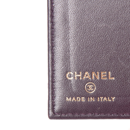 Chanel Lambskin Quilted Card Holder Wallet Purple 6 of 9