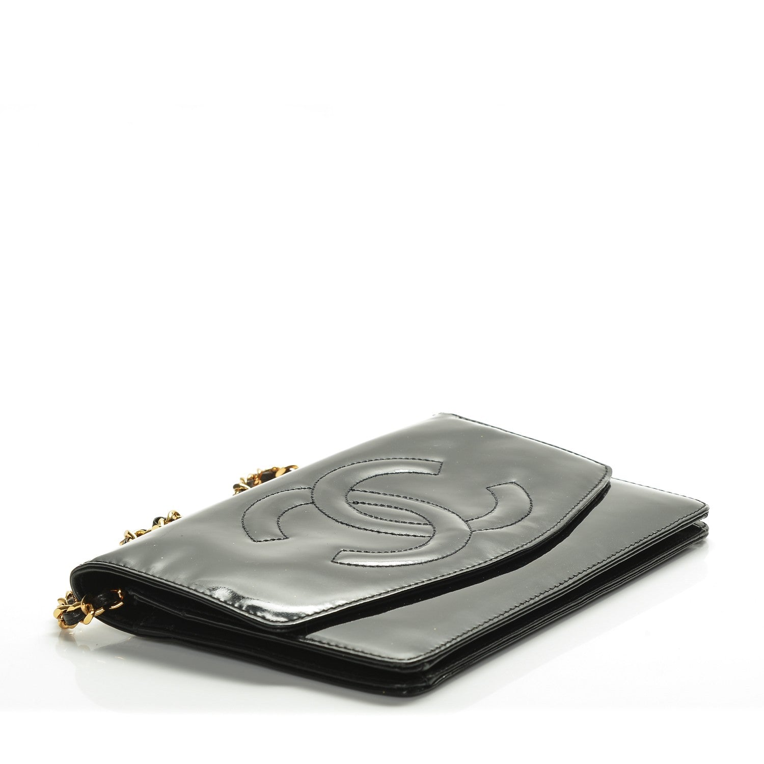 Chanel Patent Timeless CC Wallet On Chain WOC Black 4 of 7