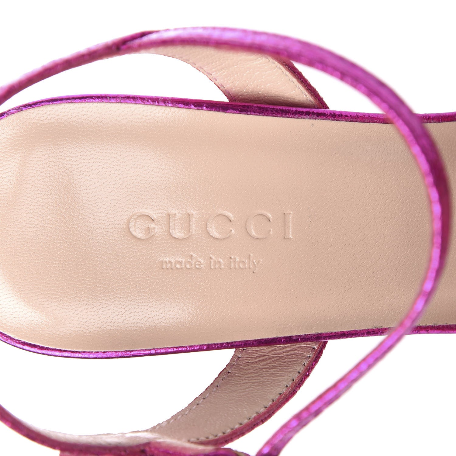Gucci Galassia GG Marmont Ankle Wrap 105mm Sandals 35 Fuxia 6 of 8