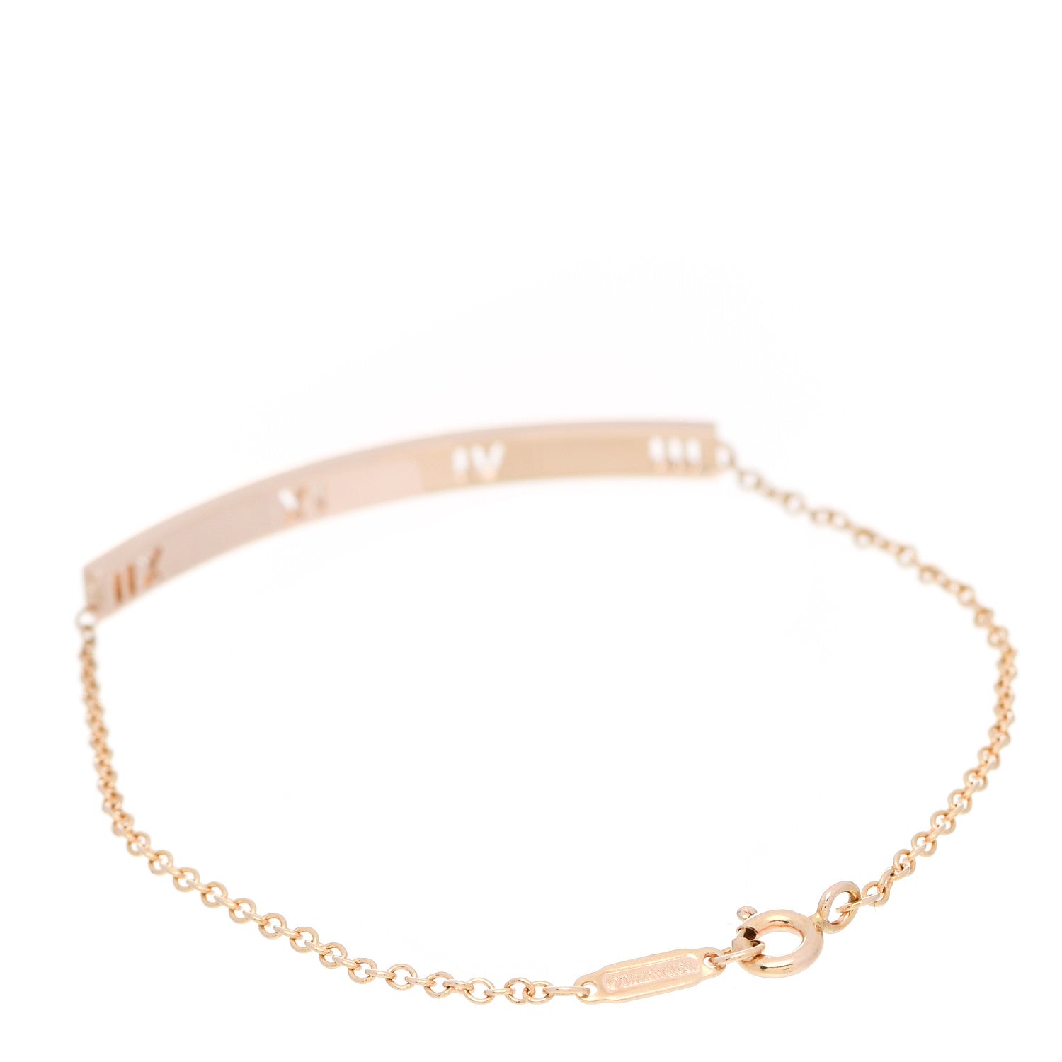 Tiffany 18K Rose Gold Diamond Atlas Bar Pierced Bracelet 3 of 5