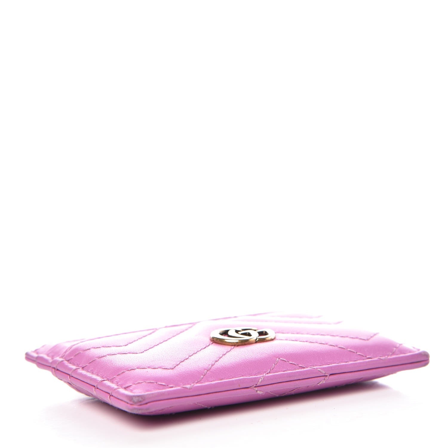 Gucci Calfskin Matelasse GG Marmont Card Holder Candy Mousse 4 of 8
