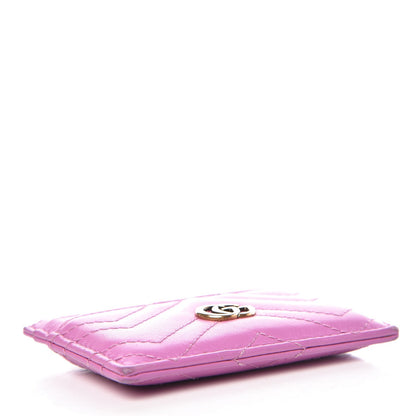 Gucci Calfskin Matelasse GG Marmont Card Holder Candy Mousse 4 of 8
