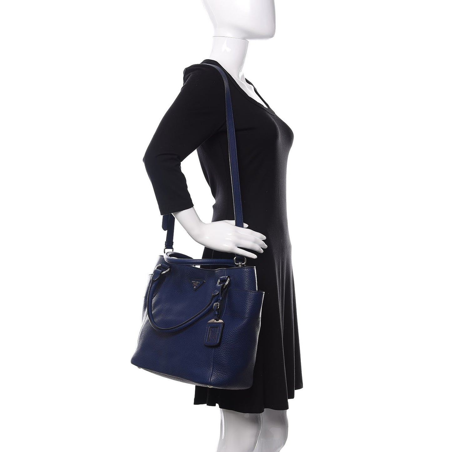 Vitello Daino Side Pocket Tote Inchiostro