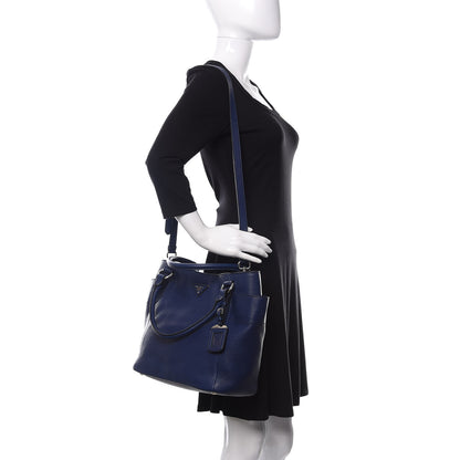 Prada Vitello Daino Side Pocket Tote Inchiostro 2 of 12