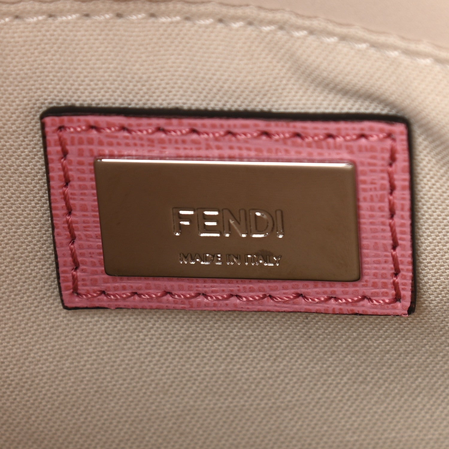 Fendi Vitello Elite Flamingo Mink Monster Charm Petite 2Jours Tote Pink Multicolor 6 of 11