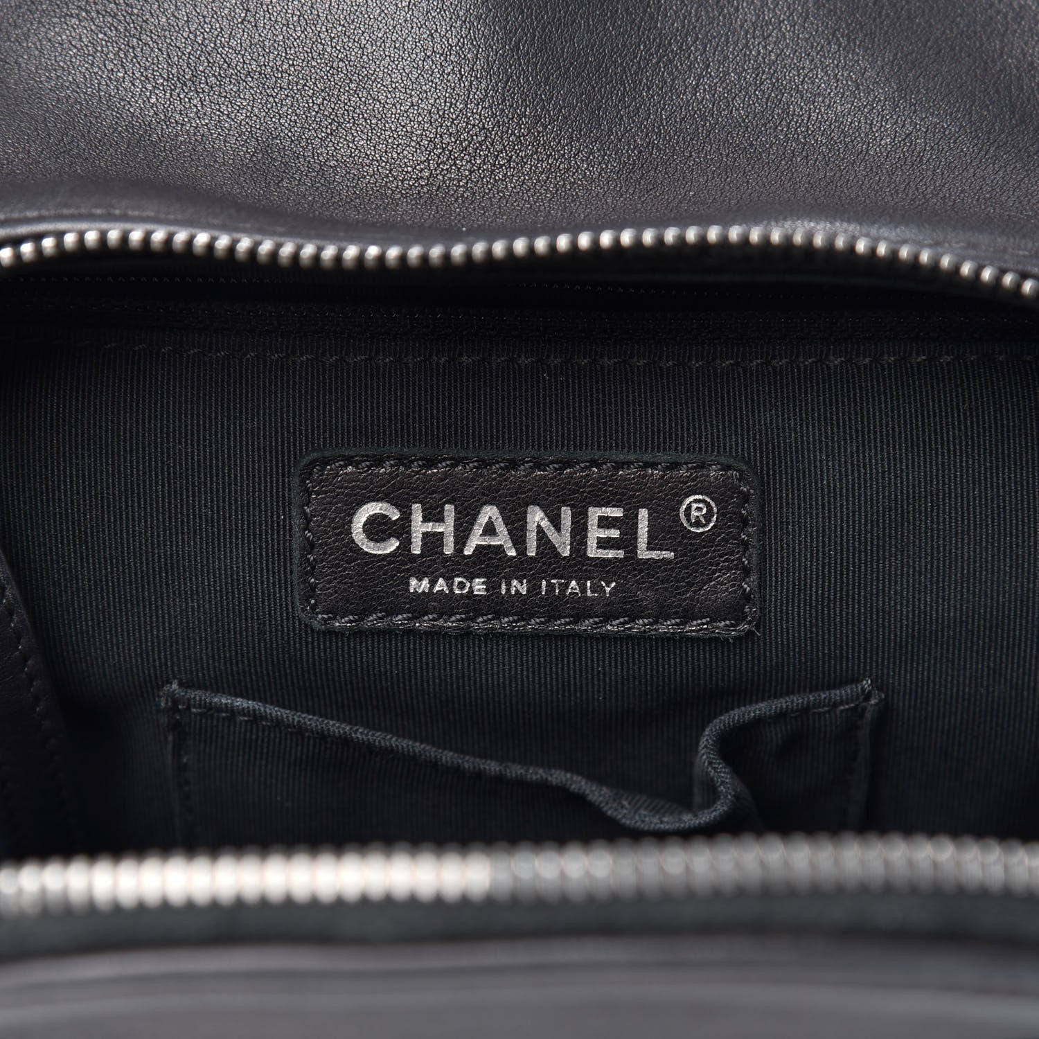 Chanel Lambskin Quilted Drawstring Backpack Black 7 of 11