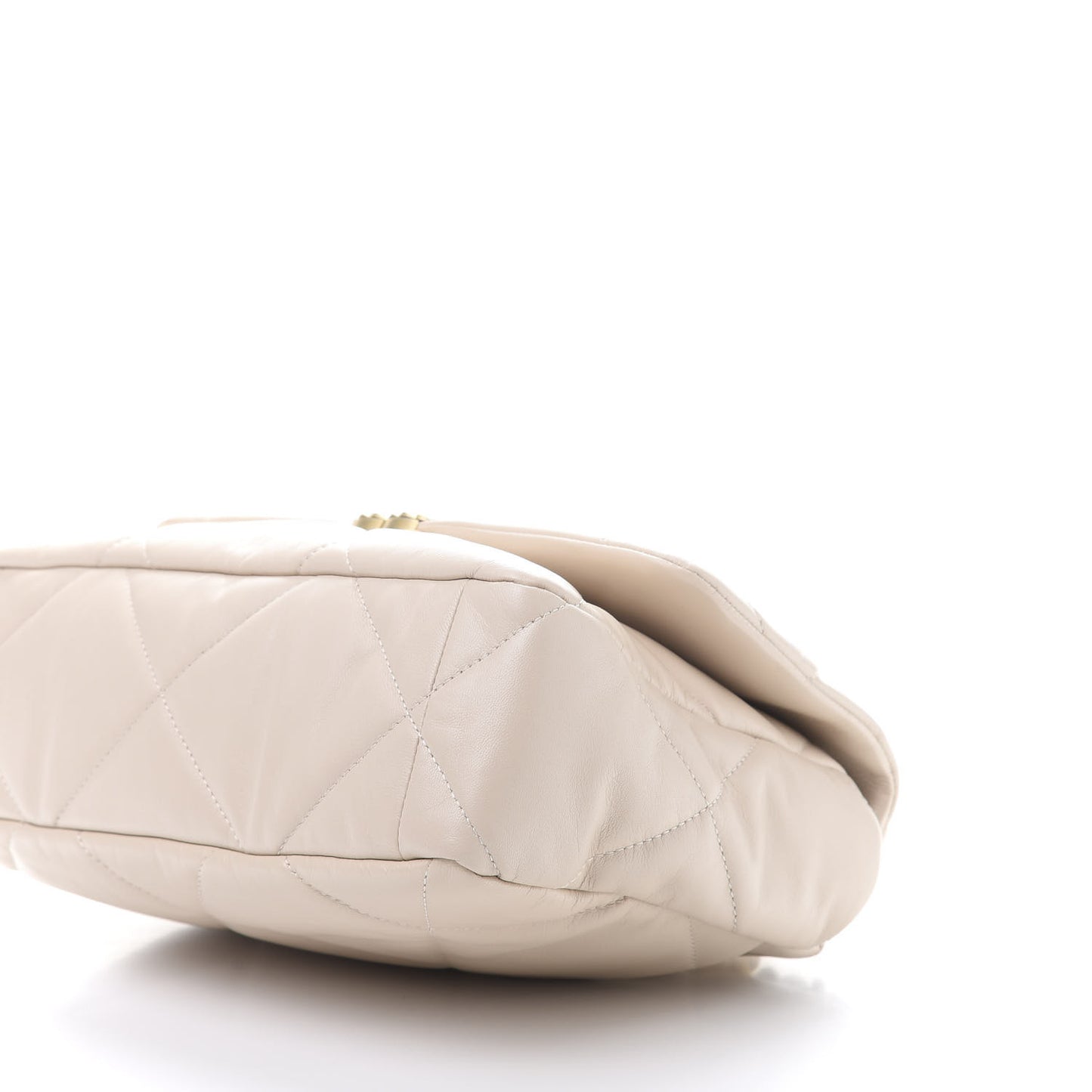 Lambskin Quilted Large 19 Flap Beige
