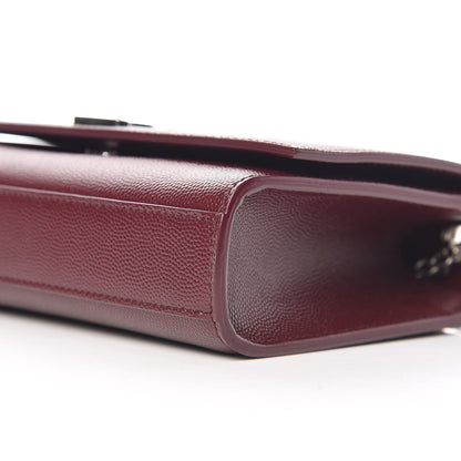 Saint Laurent Grain De Poudre Small Monogram Kate Satchel Oxblood 9 of 9
