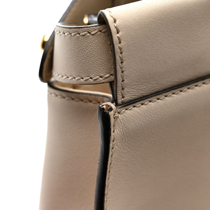 Fendi Vitello Seta Snakeskin Monster Eyes Medium Peekaboo Iconic Satchel  Amido Sand Black 47 of 57