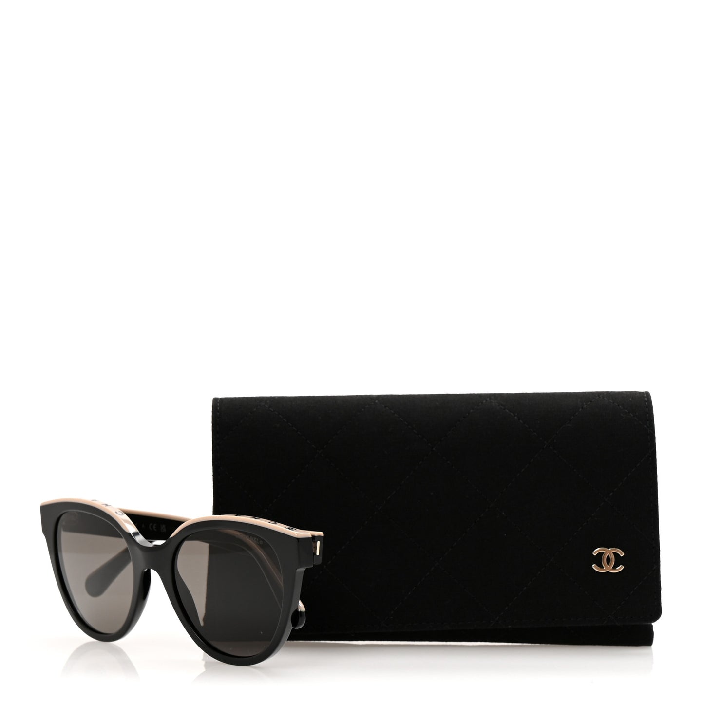 Acetate CC Butterfly Sunglasses 5414 Black Beige