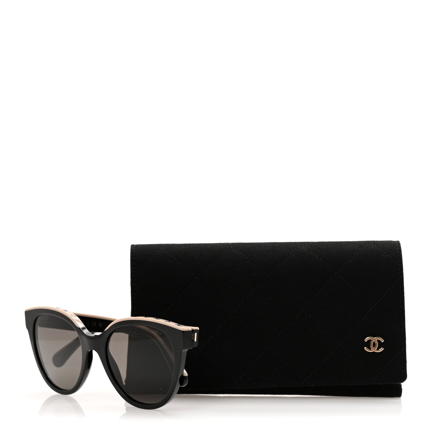Chanel Acetate CC Butterfly Sunglasses 5414 Black Beige 9 of 9
