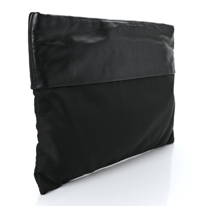 Prada Nylon Calfskin Zip Pouch Black 3 of 6
