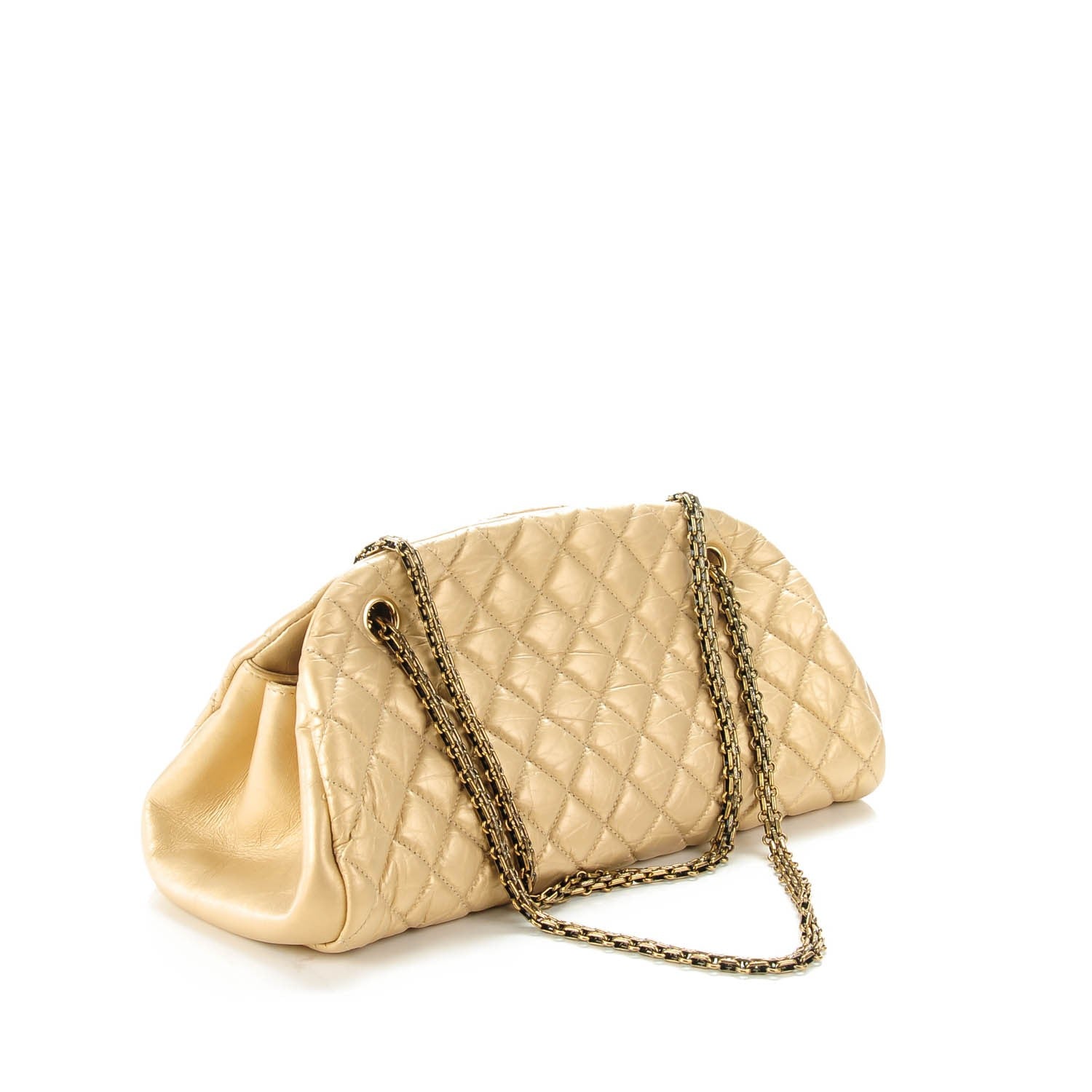 Chanel Calfskin Quilted Medium Just Mademoiselle Gold 3 of 7