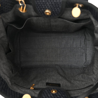 Chanel Straw Raffia Calfskin Chain Medium Deauville Tote Black 5 of 12
