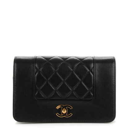 Chanel Sheepskin Quilted Mademoiselle Vintage Wallet On Chain WOC Black 1 of 9