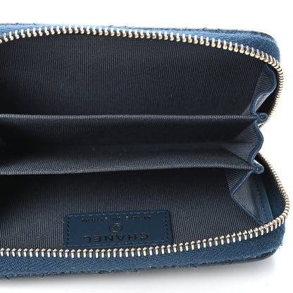 Chanel Iridescent Caviar Quilted Zip Coin Purse Dark Blue 4 of 4