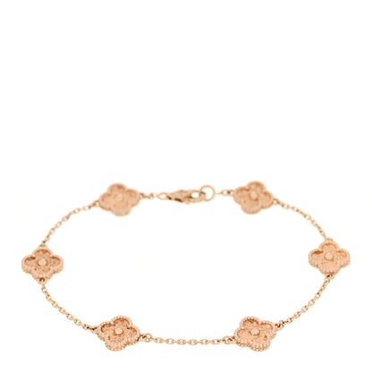 Van Cleef & Arpels 18K Rose Gold 6 Motifs Sweet Alhambra Bracelet 1 of 5