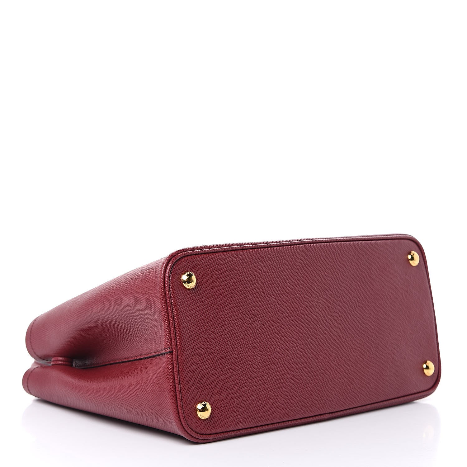 Prada Saffiano Cuir Small Double Bag Cherry Black 4 of 10